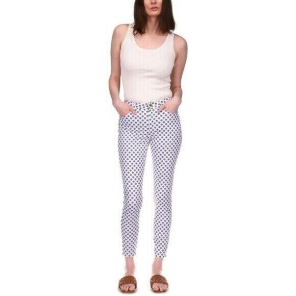 Michael Kors Selma Medallion Print Cropped Jeans Size 12 Pre-owned - Picture 1 of 16